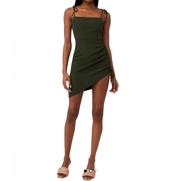 Amanda Uprichard Hunter Green Chiara Dress Size Medium - Picture 1 of 7